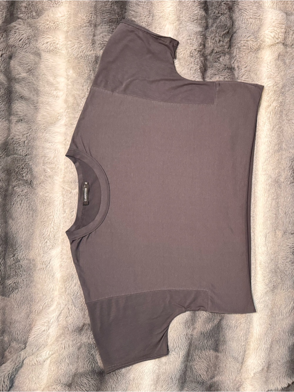 Boxy Crop Tee in Charcoal Gray - Women's Crop Top